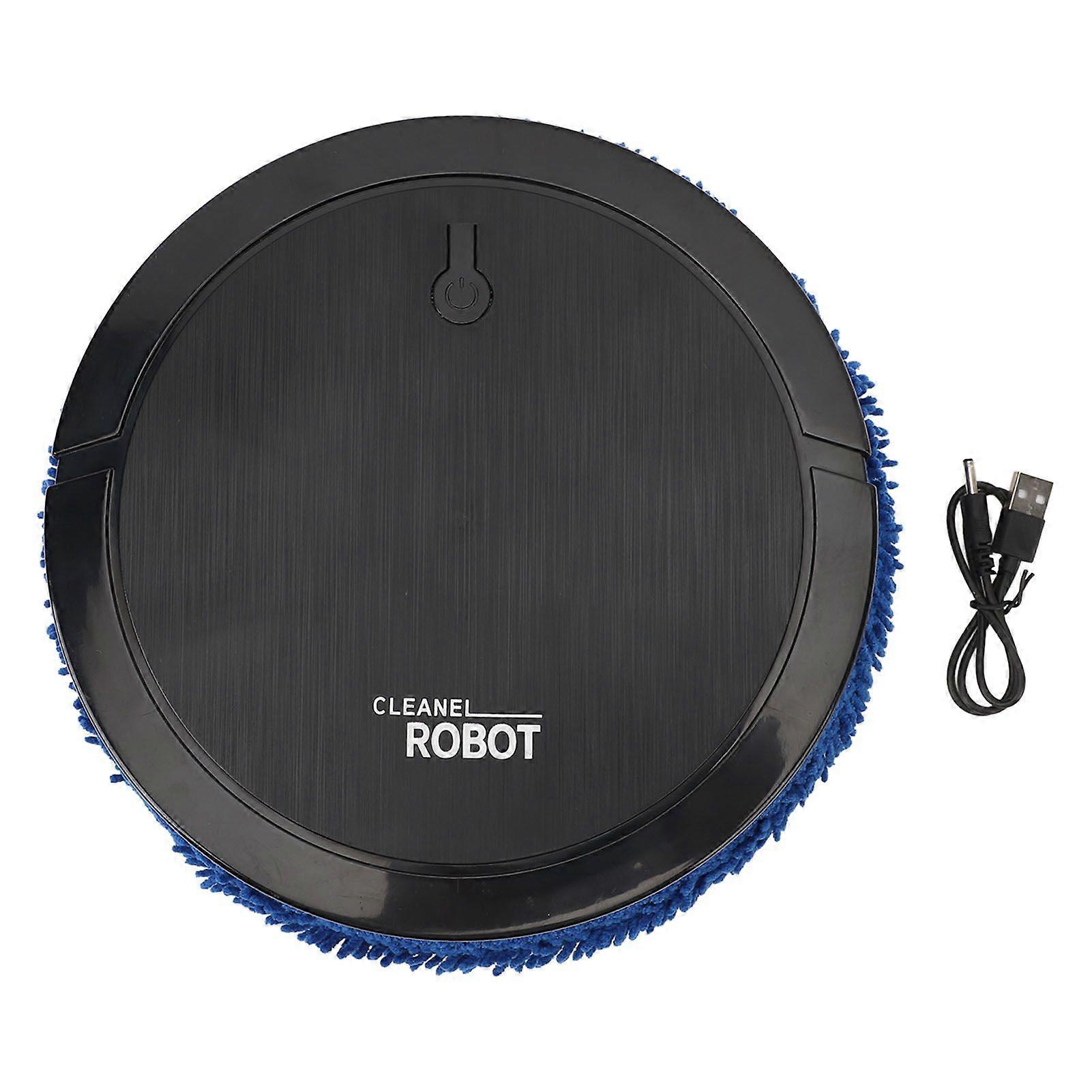 Floor Mopping Robot Low Noise Intelligent Avoid Obstacles Wet Dry Dual Use Floor Mopping Machine for Home Black