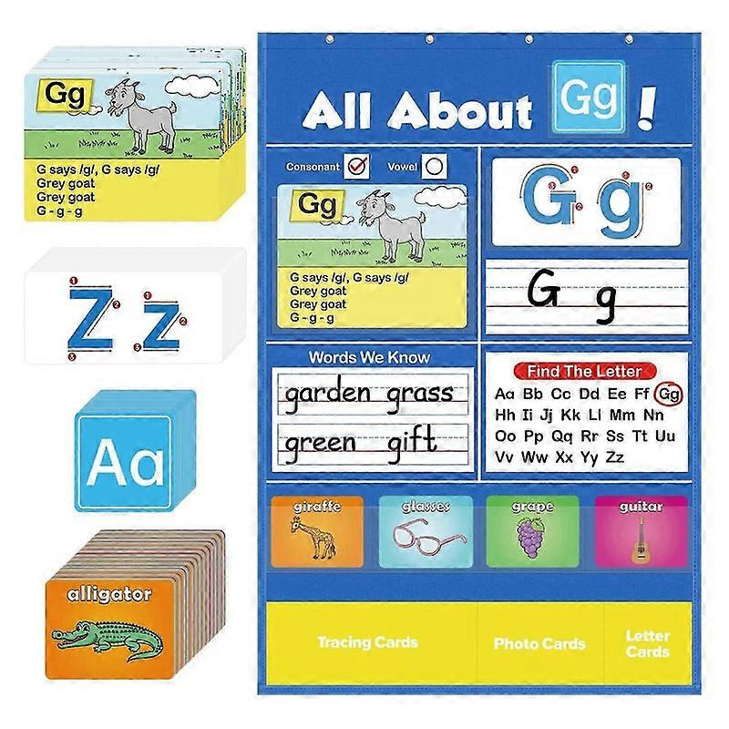 Alphabets Learning Pocket Chart Letter Recognition Tool Letter Tracing Supports Early Literacy /Interactive Aid