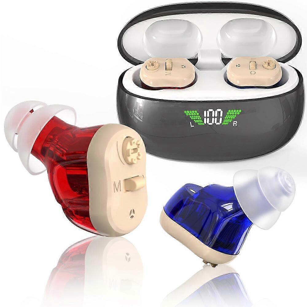 Verbesserte Version Hörgeräte für Erwachsene Senioren mit Dual-Mikrofon, wiederaufladbar