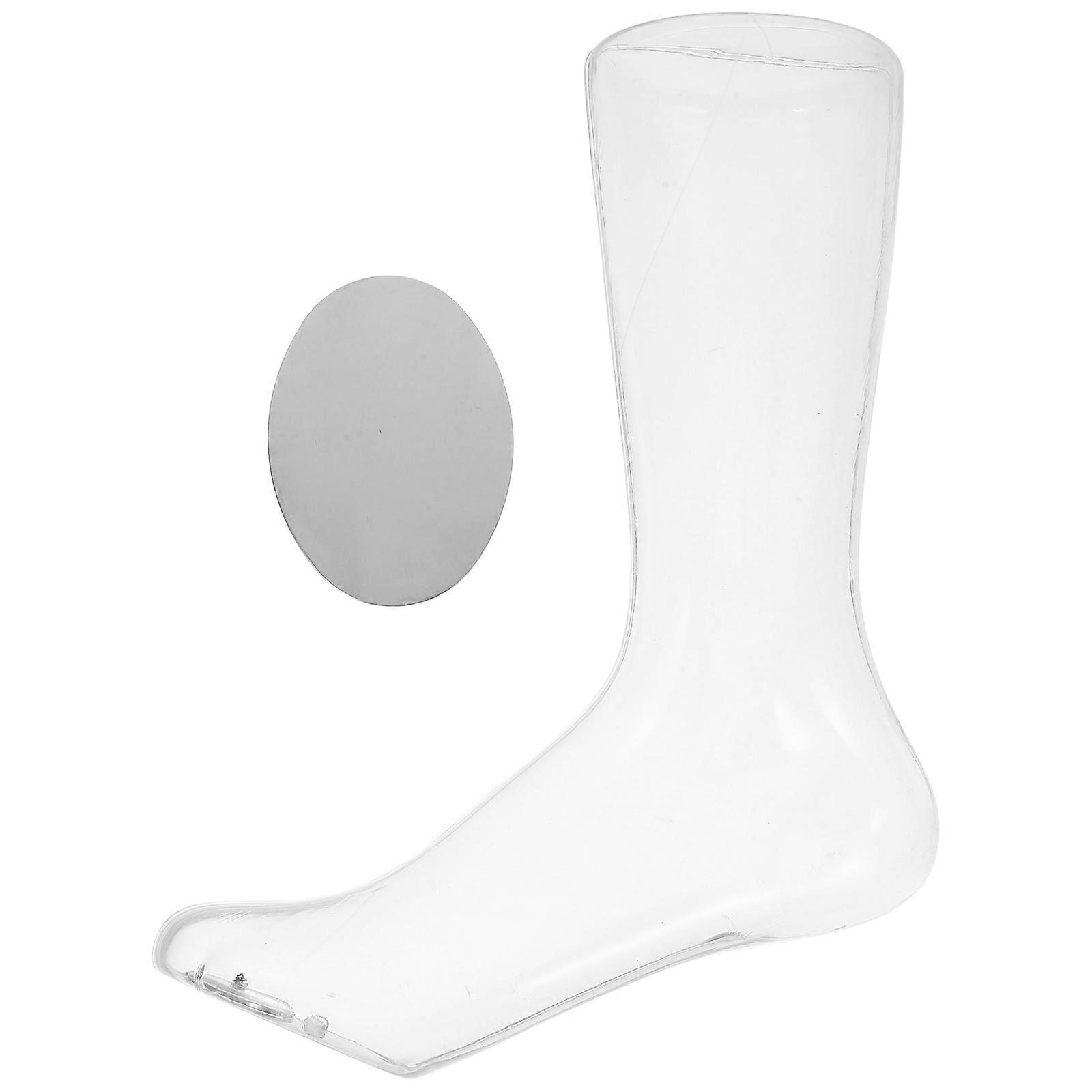 3Pcs Plastic Foot Mannequin for Sock Display Transparent with Magnetic Base