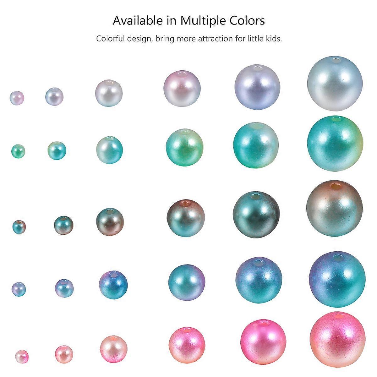 Assorted Color Plastic Beads for Handcraft Making with Imitation Pearls 1 Box