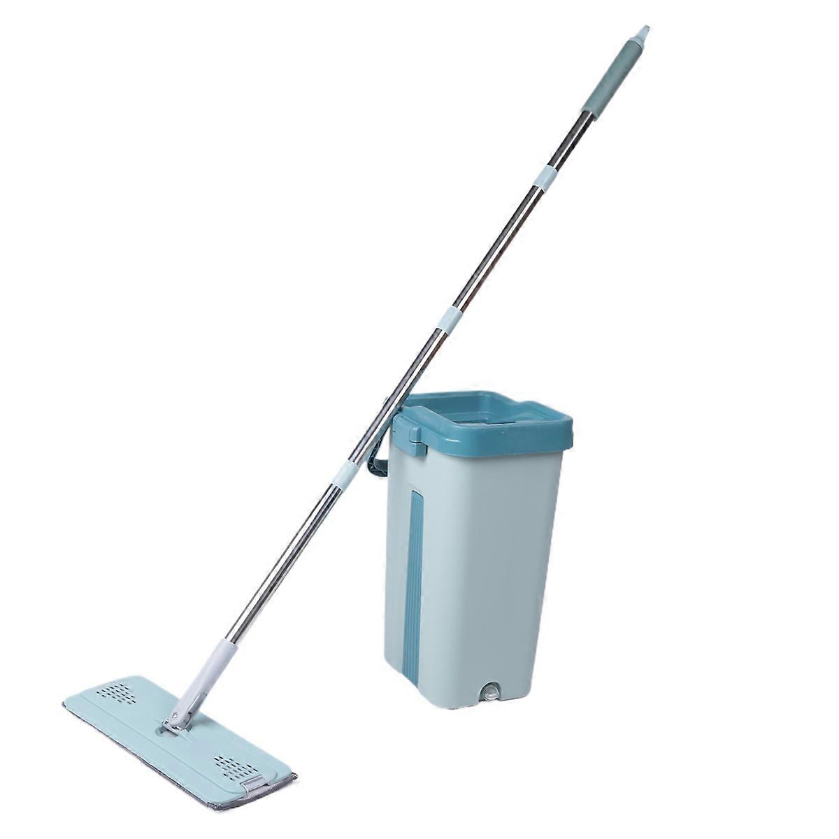 Flat Squeeze Mop with Bucket Hand Free Wringing Floor Cleaning Mop