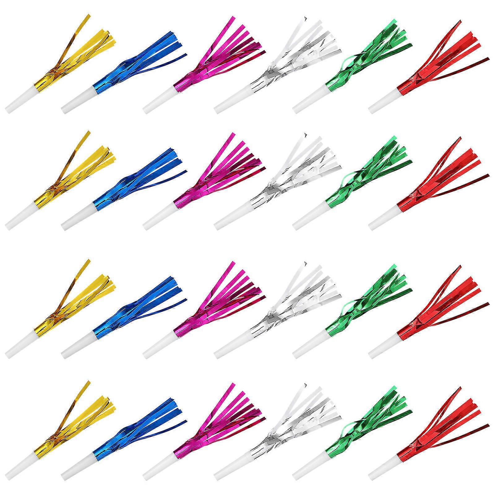 Party Noisemakers Glitter Fringed Blowout Whistles for 2Pcs Set
