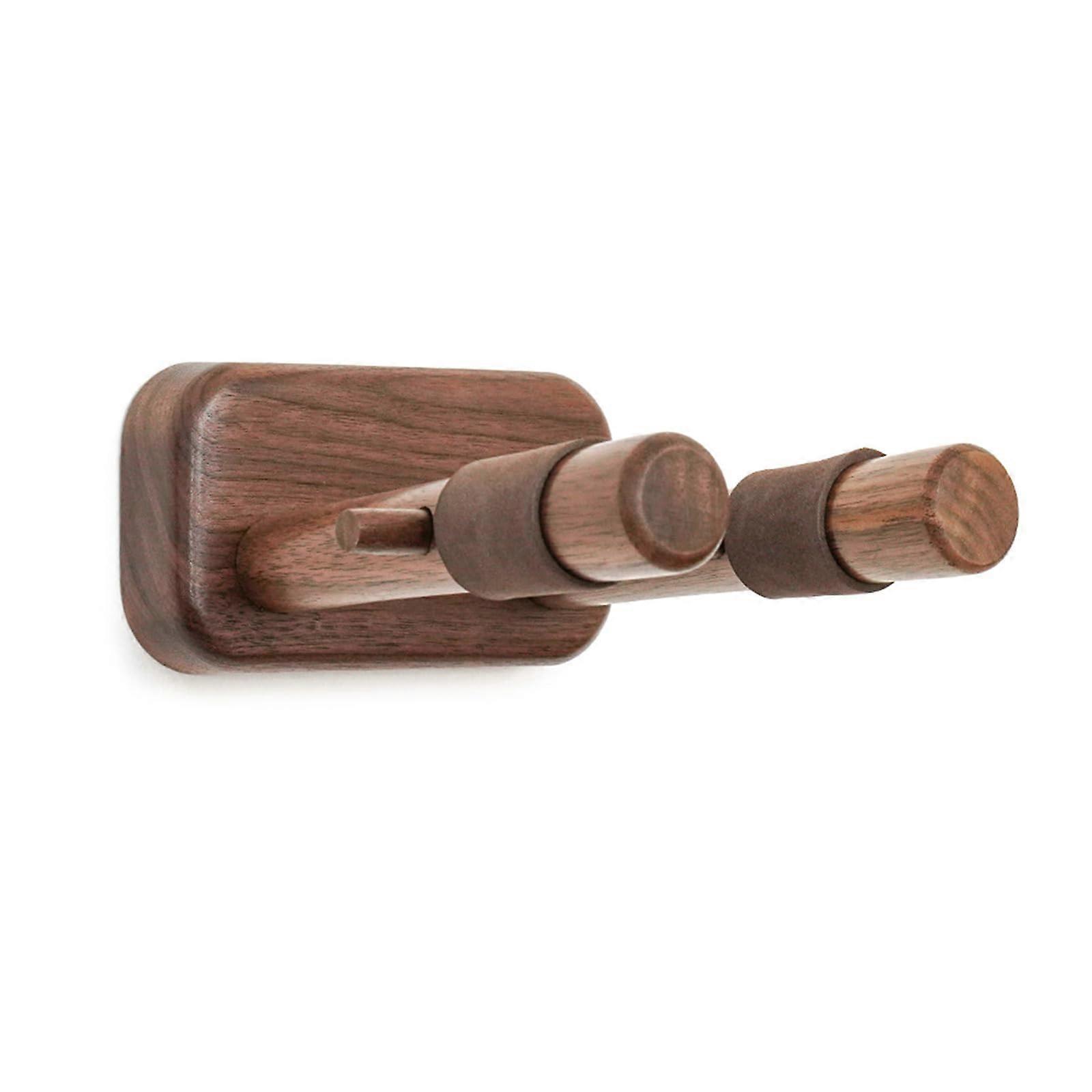 Guitar Hanger Wall-Mounted Nonslip Walnut Finish Holder For Professional Studios