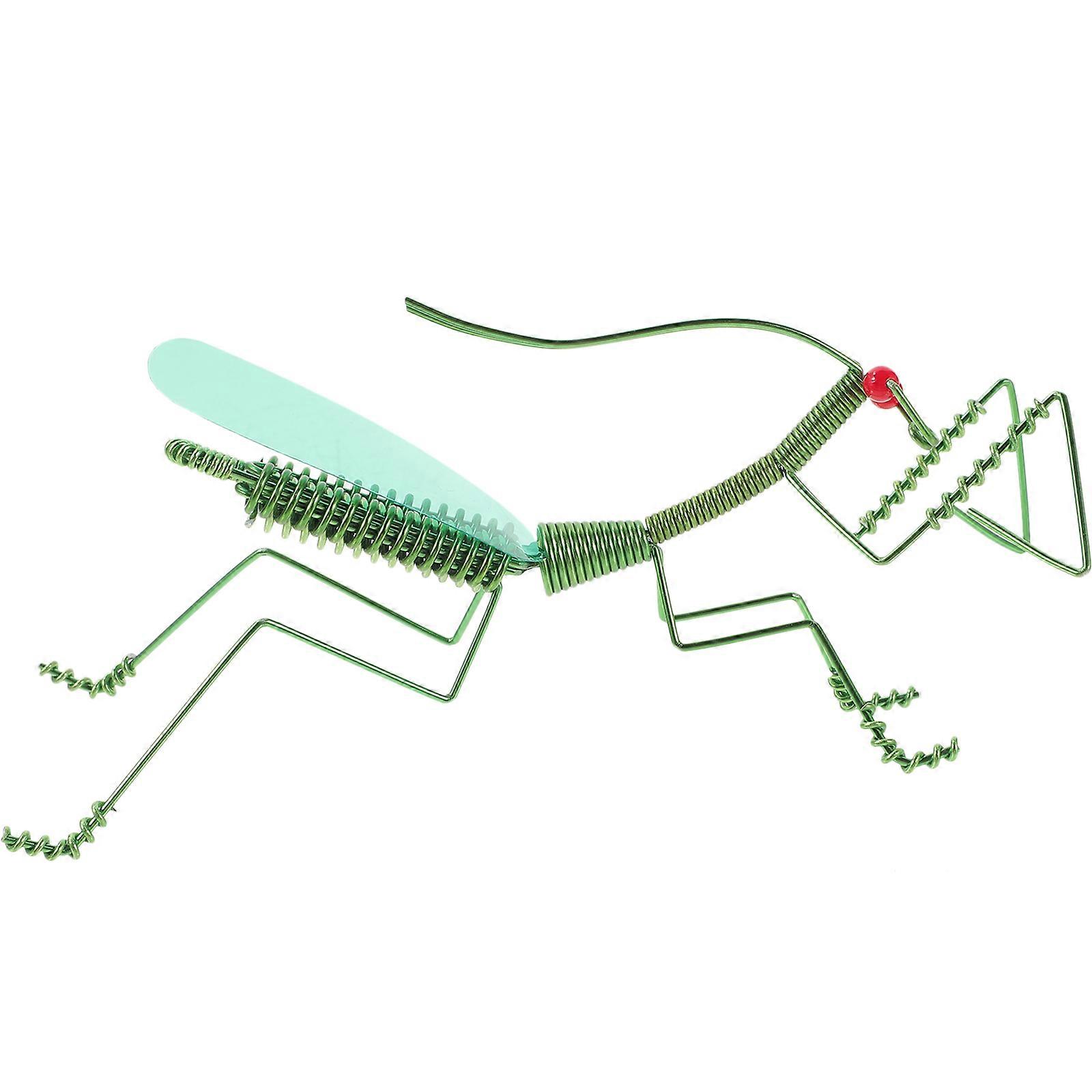 Desktop Mantis Decor Handmade Statue for Decor 5Pcs Aluminum Wire Figurine