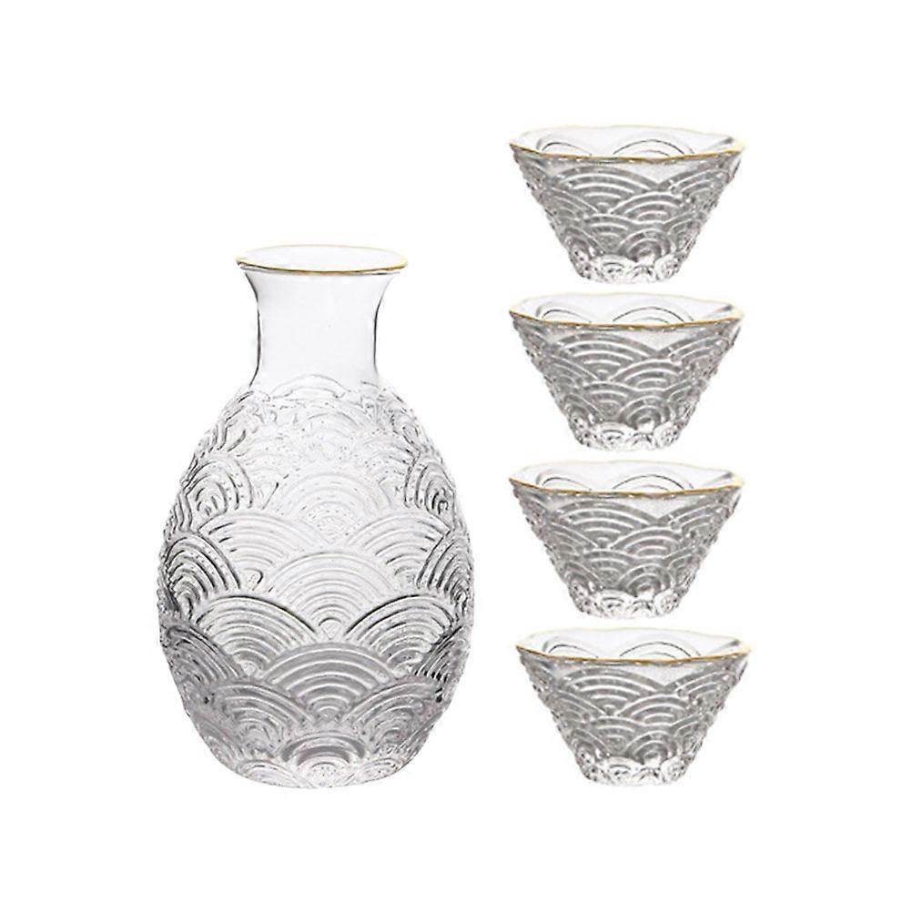 Pot Set Kitchen Glassware Transparent Round Shape Home Decor Storage Function 7.00X7.00X4.00cm 1Set