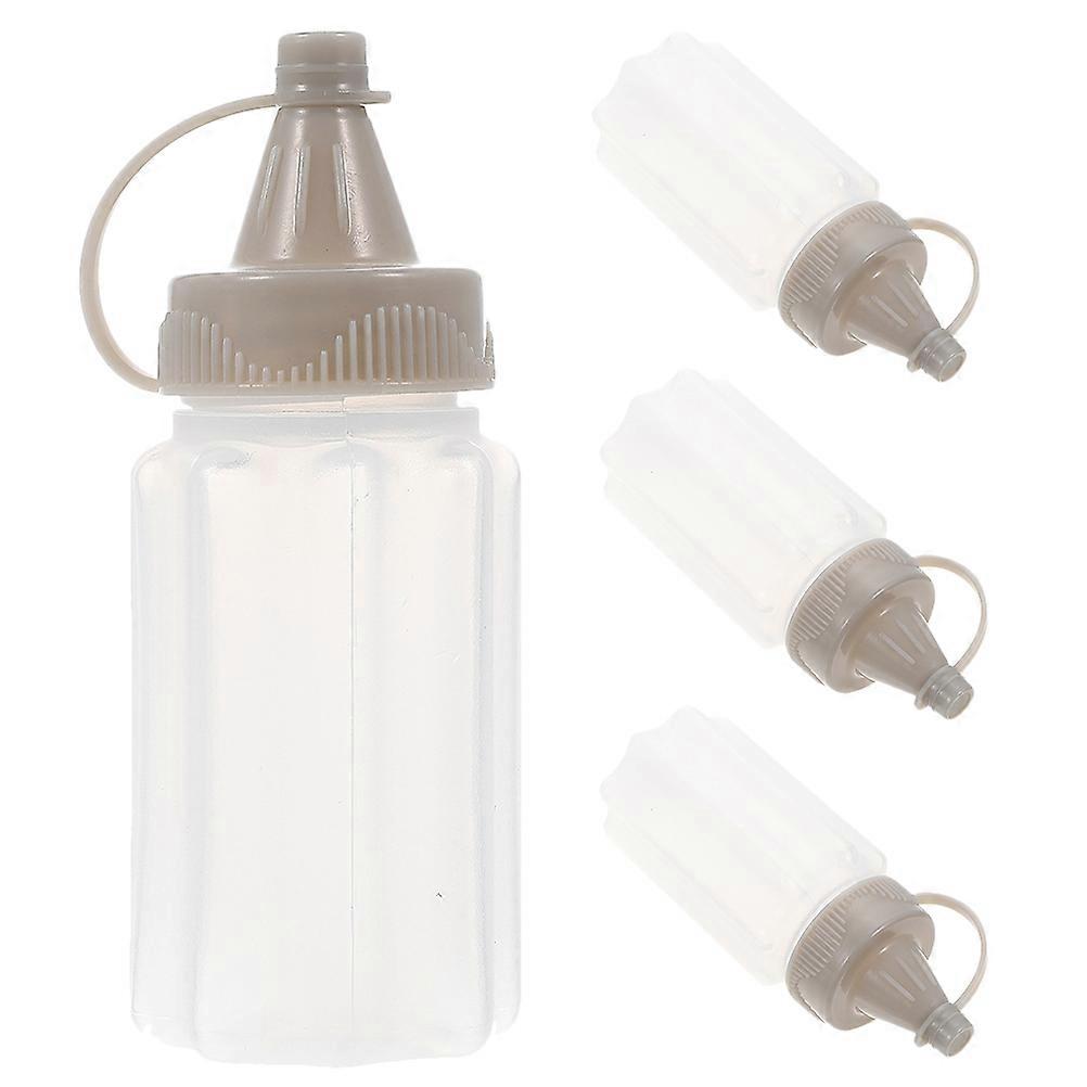 Sauce Container 4Pcs Small Mustard Bottles Outdoor Barbecue 30Ml Multi-Functional Storage