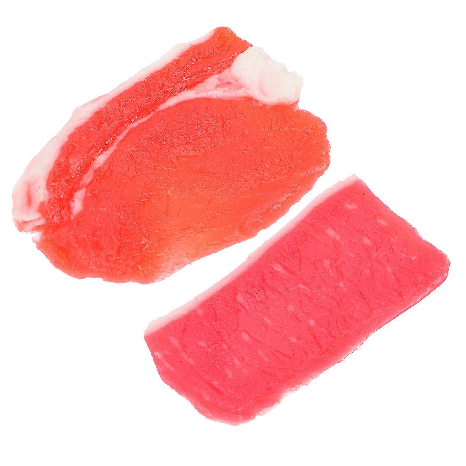 4 Pcs Plastic Pork Slice Models Realistic Shape Teaching Tool For Kids Educators Photography 4.3x2.83x0.39inch Durable Design