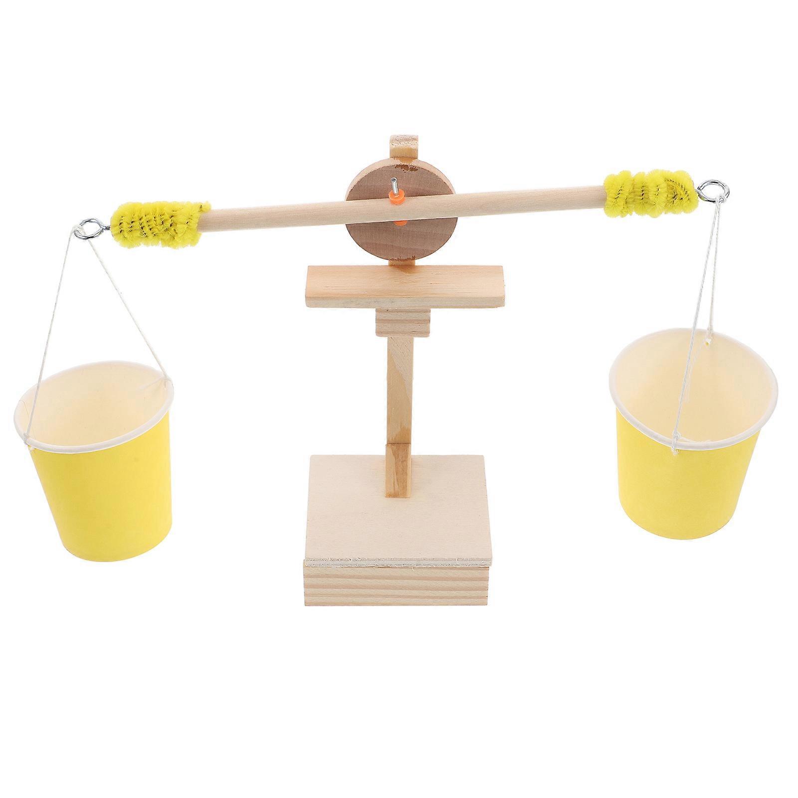 Pan Balance Scale for Kids DIY Stem Educational Science Kit 2Pcs Wooden