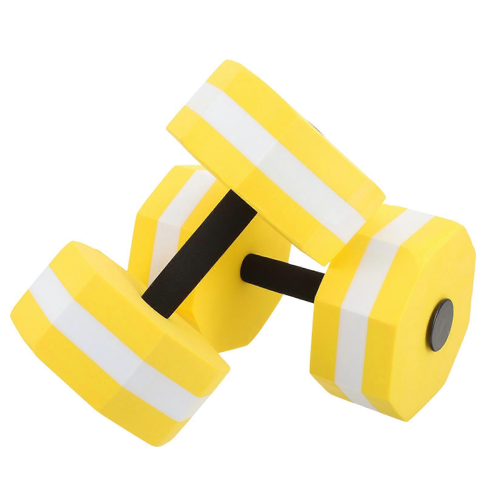 Water Workouts Equipment EVA Dumbbells 27x16cm Yellow Coordination Improvement Pool Exercise 2Pcs