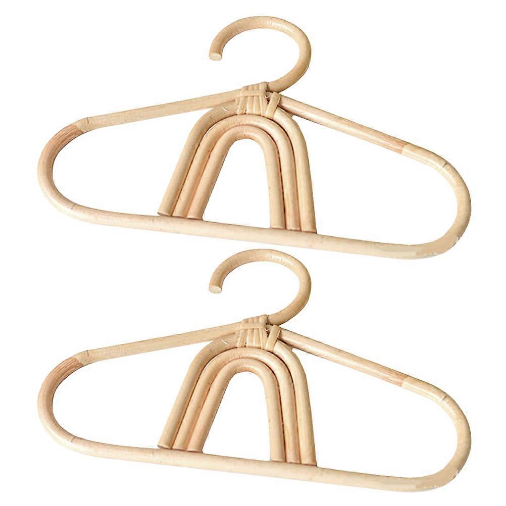 Toddler Hanger With Rattan Material For Clothes Drying 32X20X1CM Ideal For Nursery Closet Organization 6Pcs