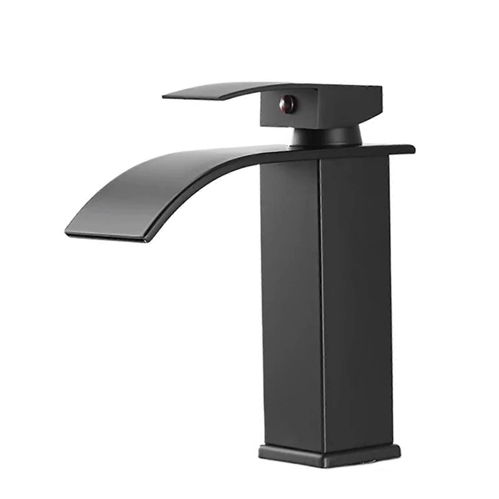 Bathroom Faucet Washbasin Dragon Head Waterfall, Hot and Cold, Black Short, Single Faucet
