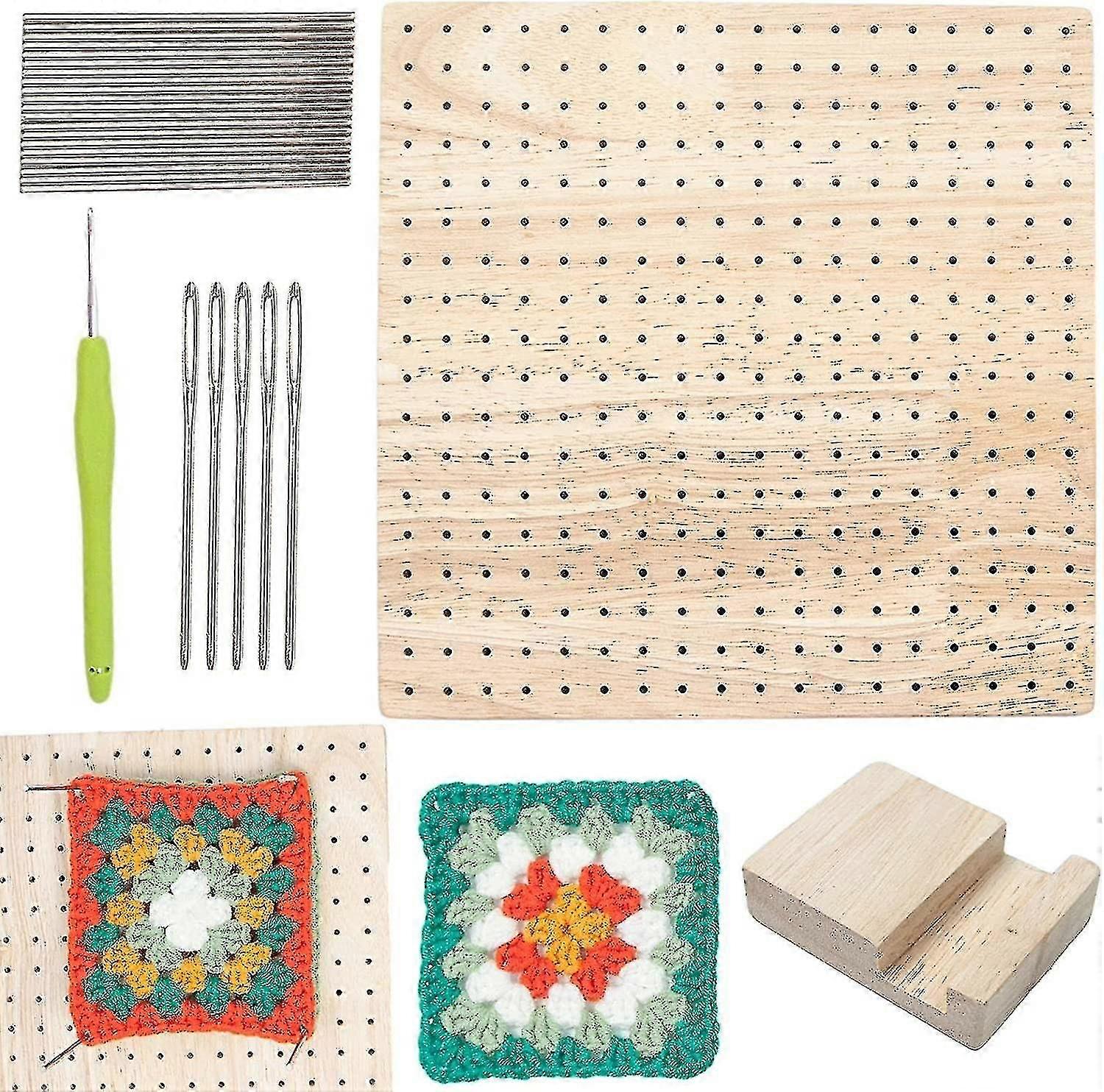 Wood Blocking Board For Knitting Granny Square Blocking Board Blocking Boards Rod Pins & Rod Stabilizer