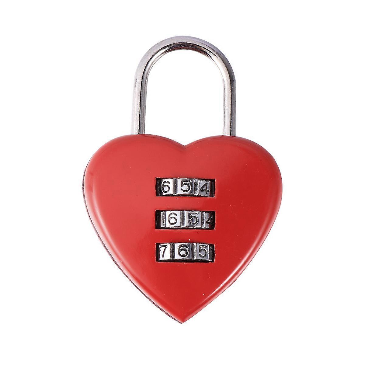 Heart Lock Security Luggage Padlocks for Locking Luggage 3Pcs Combination Locks