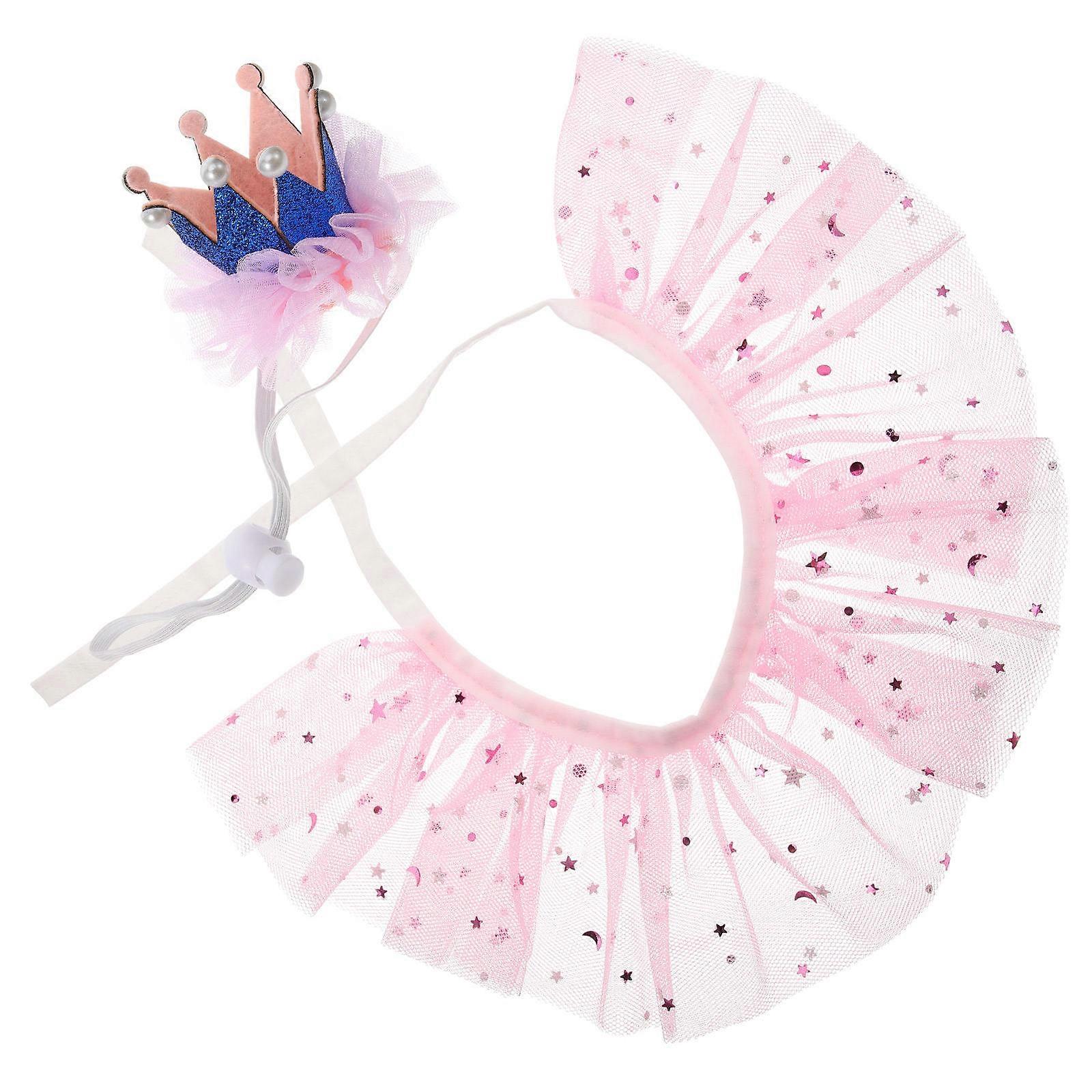 Adorable Design Pet Hat And Collar Kit For Cats And Dogs Suitable For Birthday Parties Comfortable 4 Sets