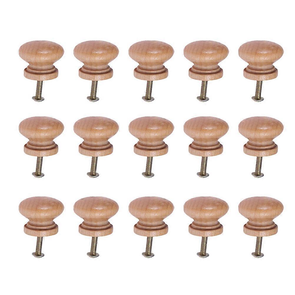 Drawer Knobs Mushroom Pull Handle Wooden Door Knobs 45Pcs