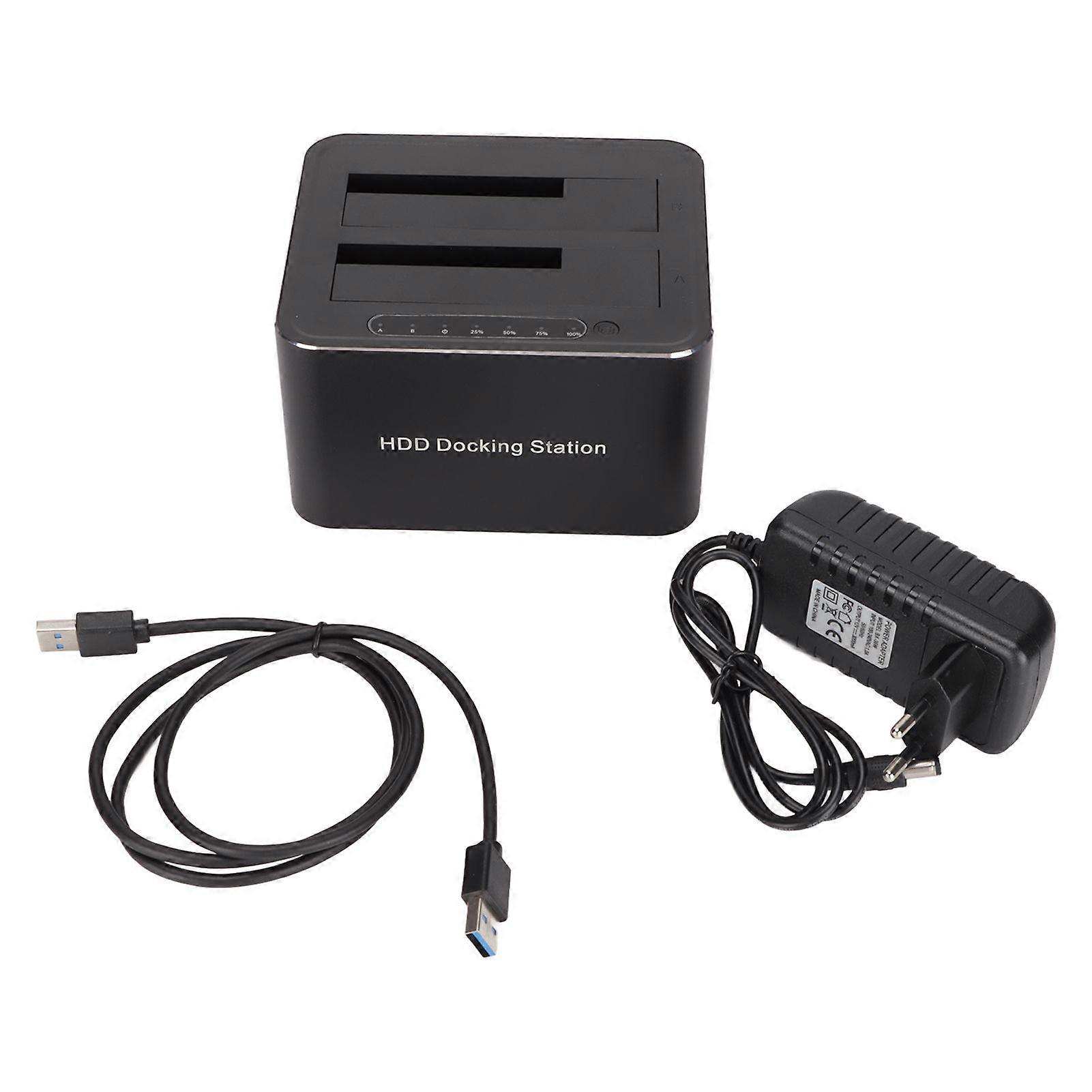 Hard Drive Docking Station USB3.0 Aluminium Alloy 7+15Pin SATA 5Gbps Transmission Maximum 32TB HDD Docking Station