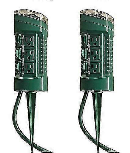 Yard Master 13547WD 6-Outlet Power Stake Timer with Light Sensor & 6-Foot Cord, Green (2;;PACK)