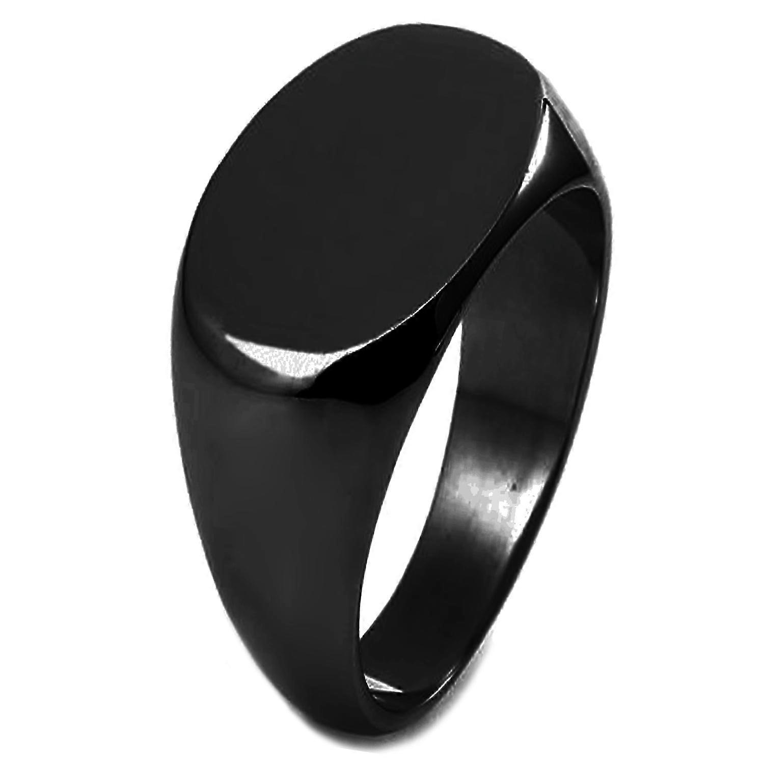 Sterling Silver Oval Flat Top Polished Classic Plain Signet Ring