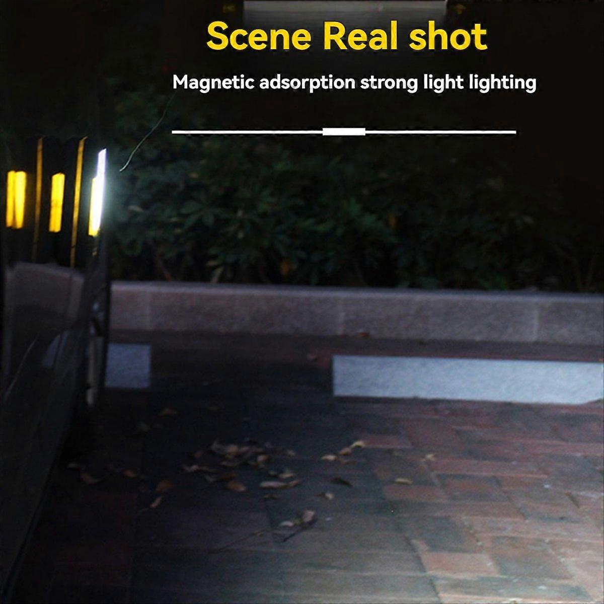 LED Flashlight Portable Torch COB Work Light With Magnet