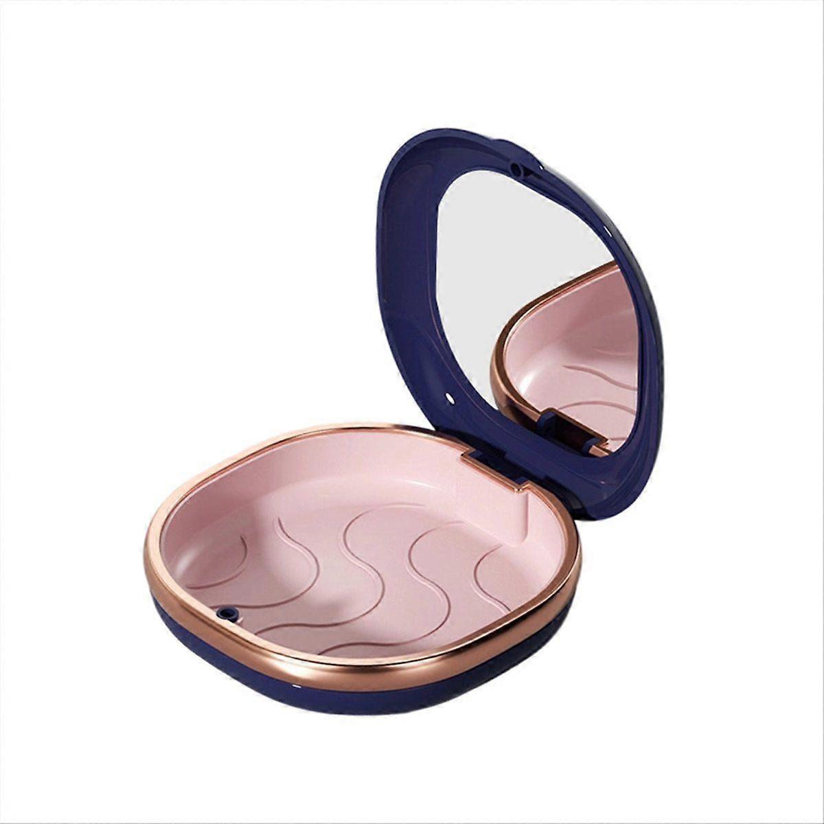 Braces Case with Mirror Dental Retainer Box Case Magnetic Aligner Mouth Guard Container for Travel False Denture Box,B