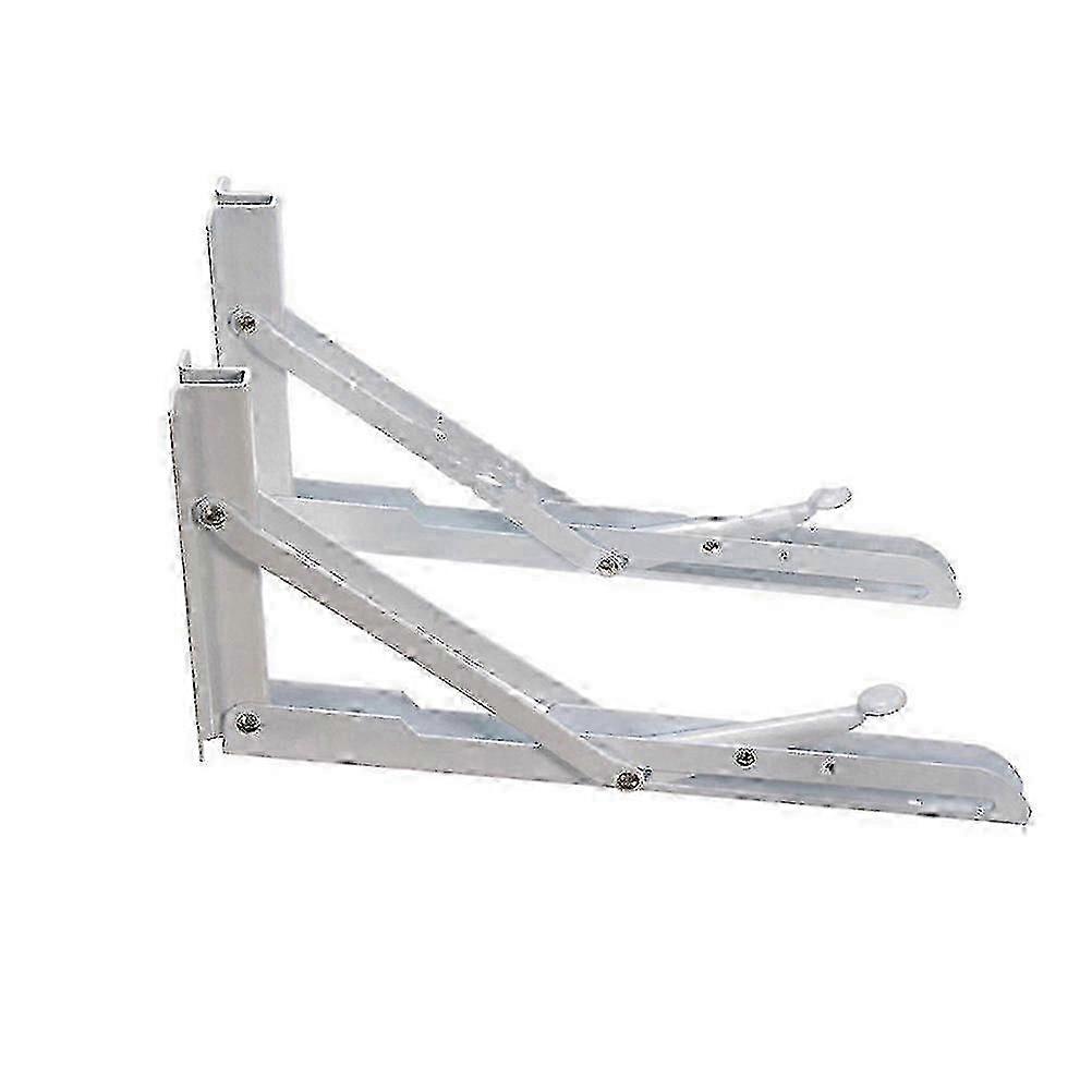 2 Pcs Wall Mounted Triangle Shelf Bracket Folding Support Spring Loaded