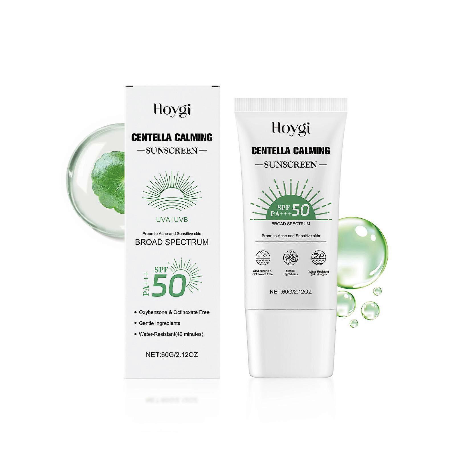 Hoygi Centella Asiatica Protective Cream Provides Summer Protection, Brightens The Skin, Makes It Comfortable, Light, Non-Sticky, Moisturizing And Ref