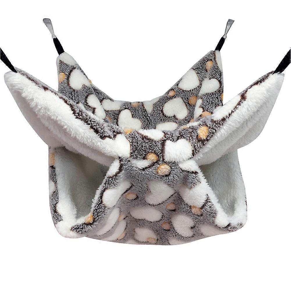 Hamster Hammock Three-layer Small Pet Hanging Bed Winter Warm Plush Hamster Hammock Hanging Nest Cage for Ferret Squirrel