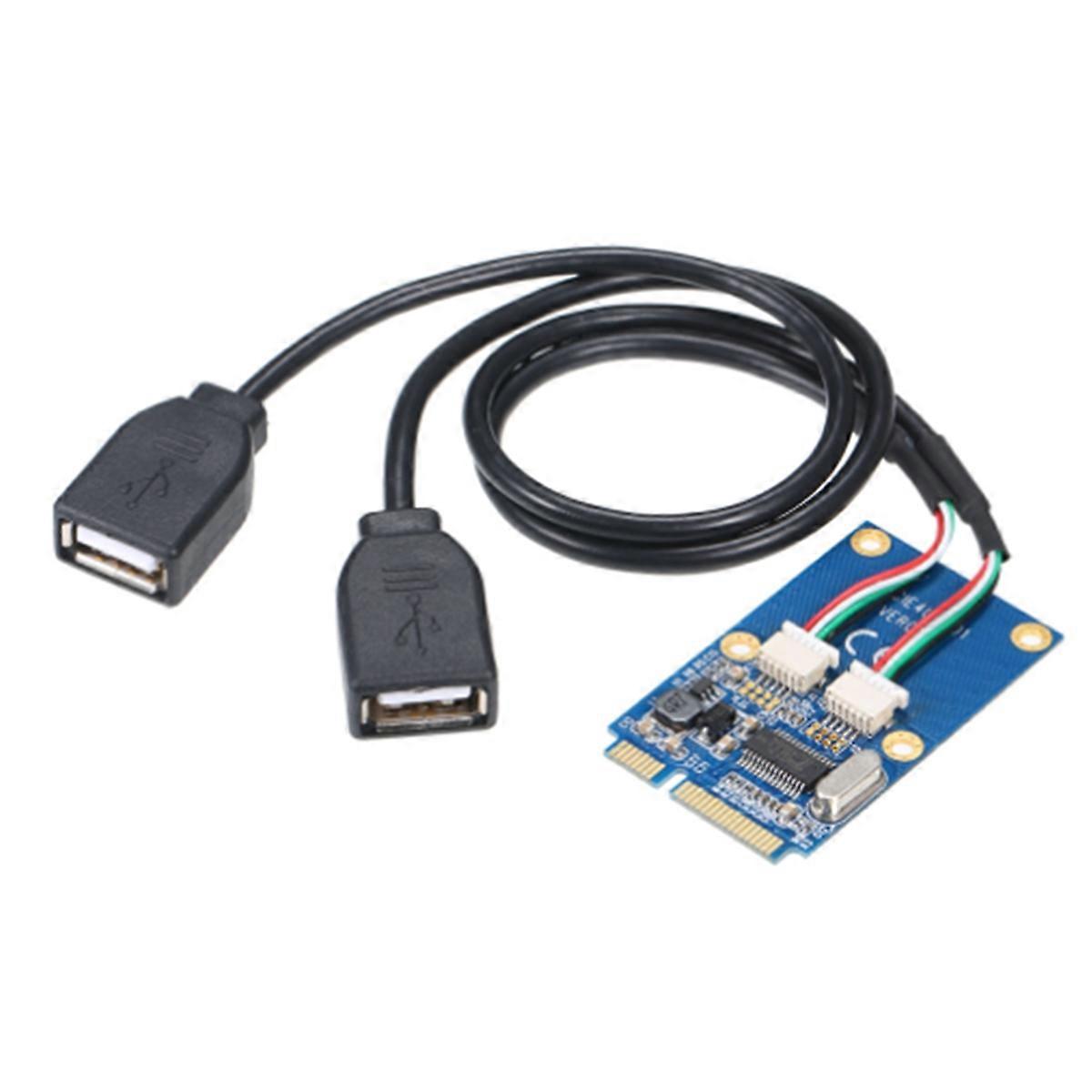 USB 2.0 2 Port PCI-E Express Card with Power Connector Mini PCI-E PCI Express to Dual USB Adapter USB Converter