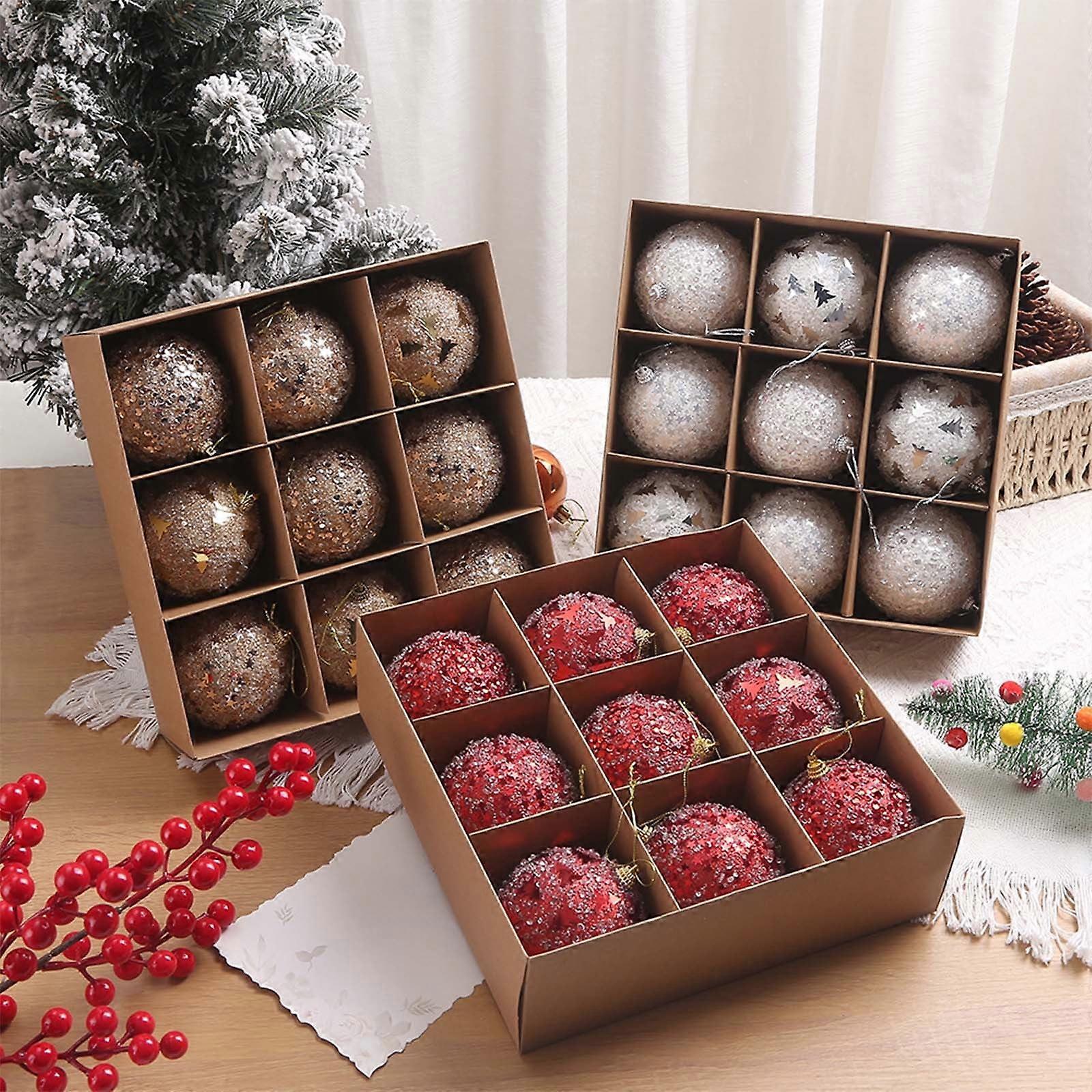 Jacenvly Nightmare Before Christmas Christmas Ball Set with Display Box, Foam Hanging Ornaments for Tree, Office Decor Compatible with Christmas