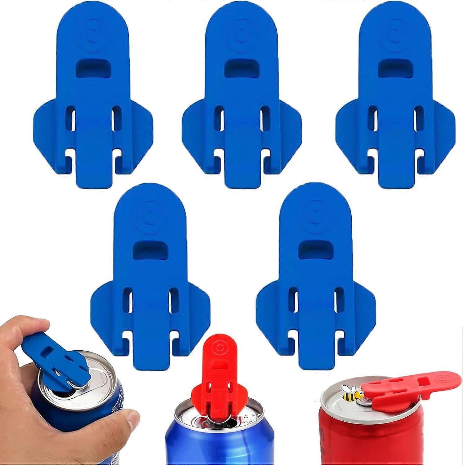Easy Can Opener 3 or 6PCS/Pack, compatible with soda & beer cans, includes can cover protector tabs, manual pop opener (10*Blue)