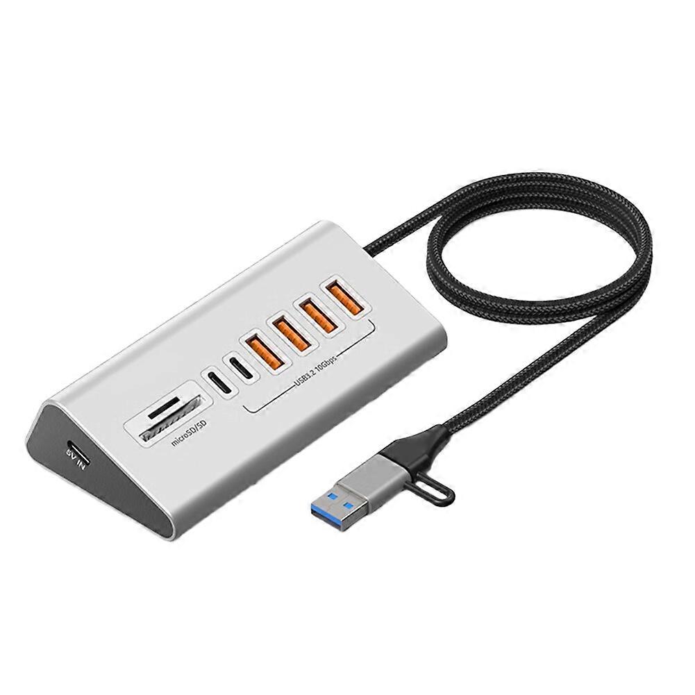 10Gbps USB 3.2 Docking Station USB Hub Type C Splitter with Card Reader Aluminum Alloy Multi Ports Switch for PC Laptop