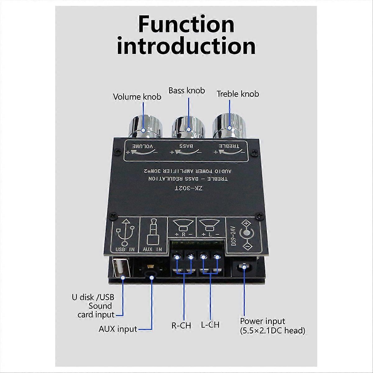 ZK-302T Bluetooth Digital Power Amplifier Module