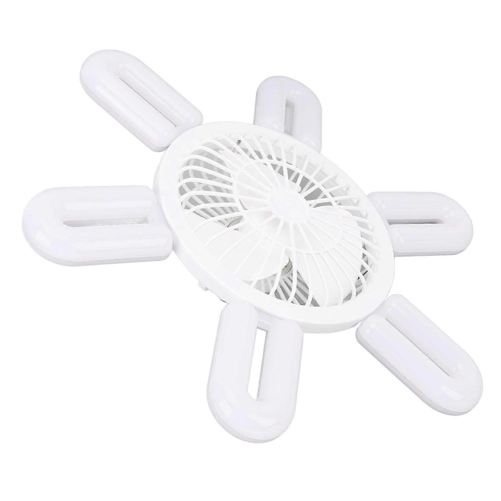 E27 Ceiling Fan with Light Remote Control 6 U Shaped Lights 3 Fan Blades Wind Speed Adjustable 6500K White Light LED Ceiling Fan 