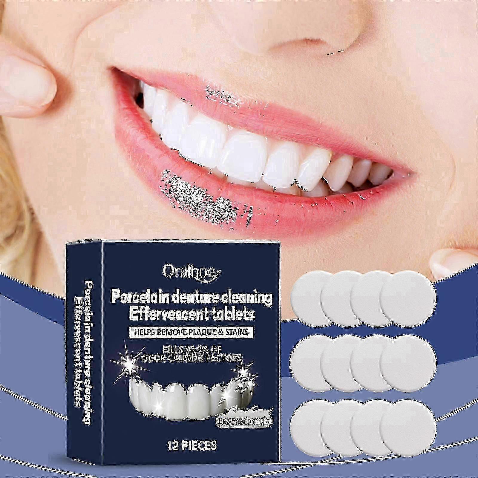 Oral Rengöring Vård Denture Rengöringsmedel Tablett Rengöringstablett För Falsk Tandrengöring Tablett För Hållare Frisk Andedräkt