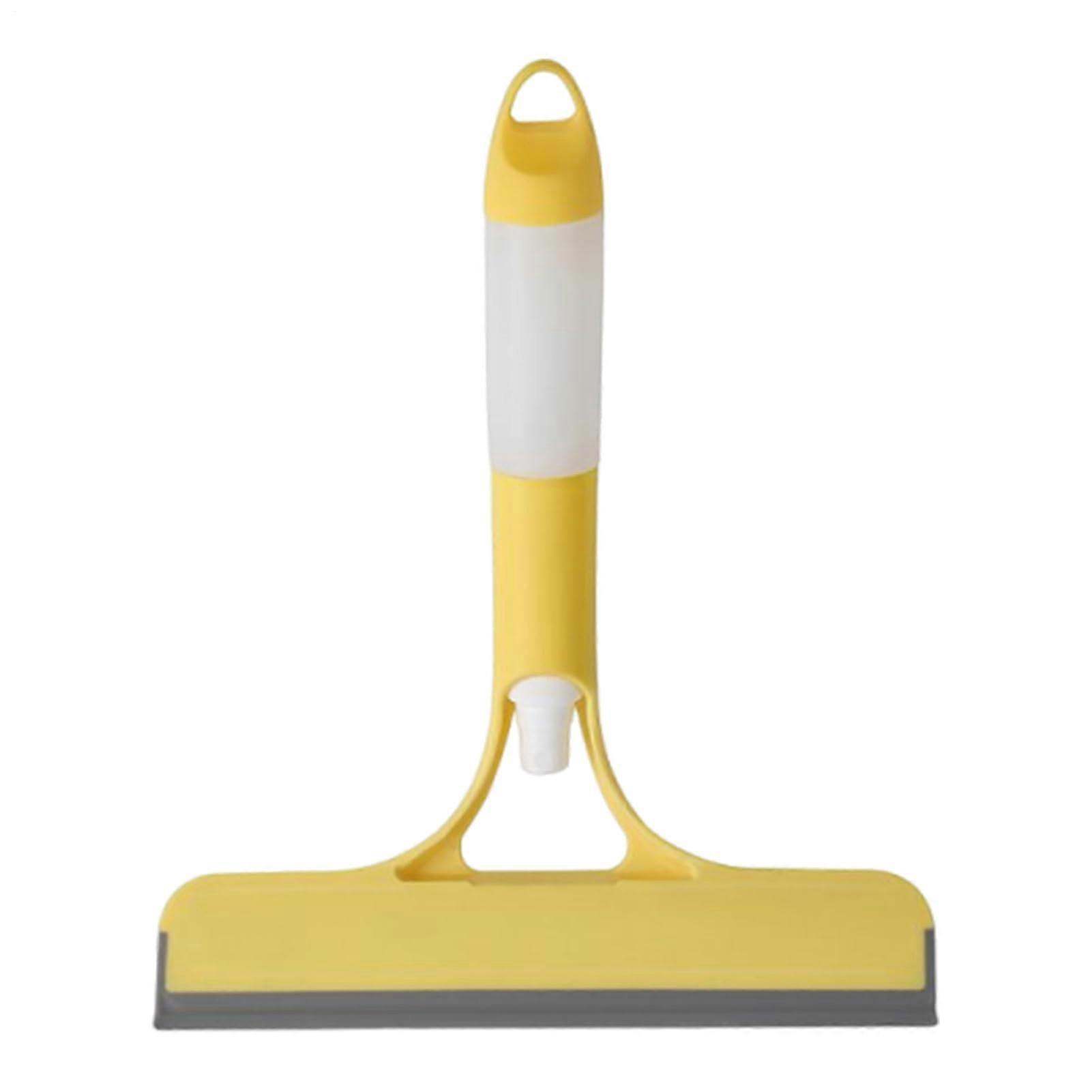 Squeegee For Shower Glass With Spray Yellow Portable Handheld Cleaning Tool For Bathroom Window Mirror Windshield