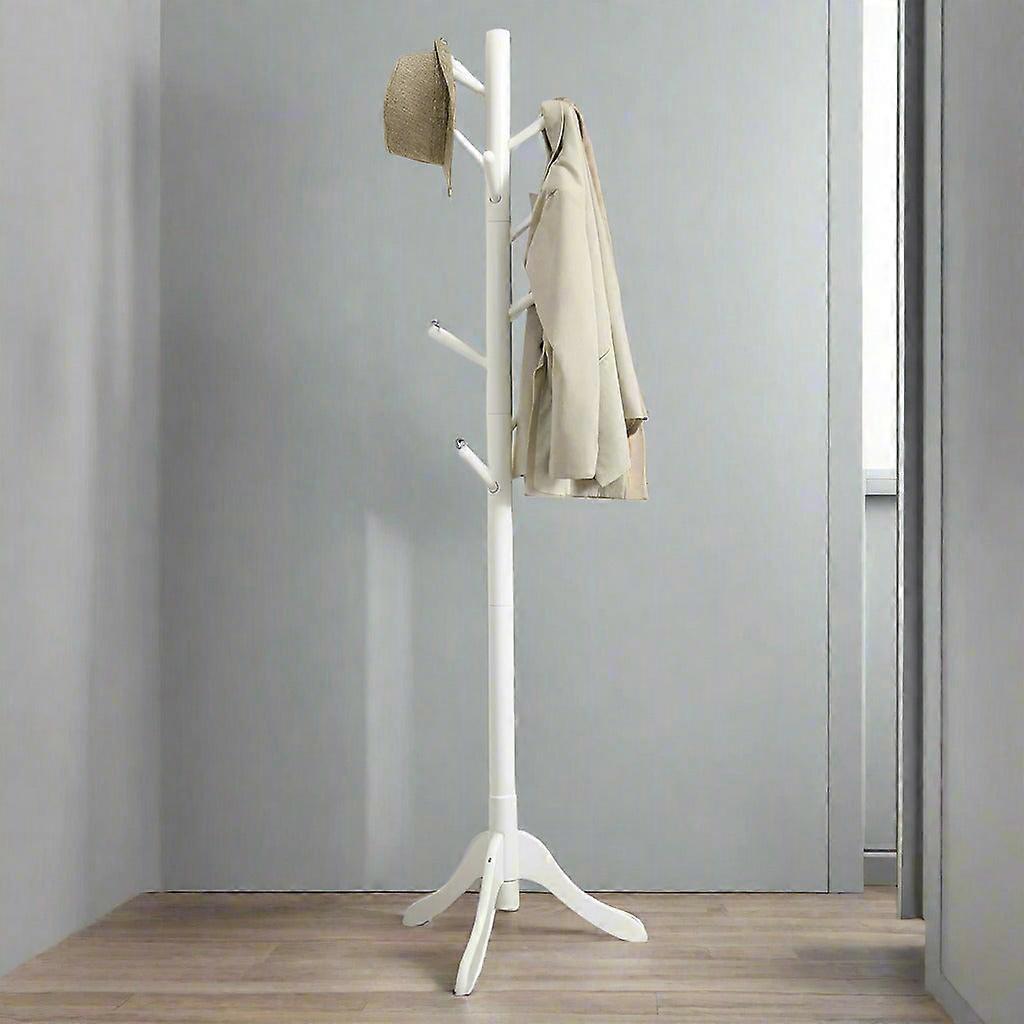 Freestanding Coat Rack With Adjustable Height And 8 Hooks
