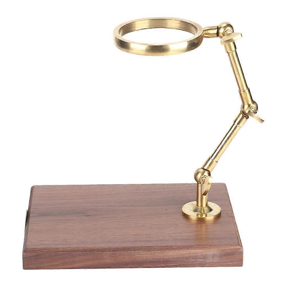 Brass Coffee Filter Cup Holder Filter Rack Stand Shelf with Wood Base Adjustable Height