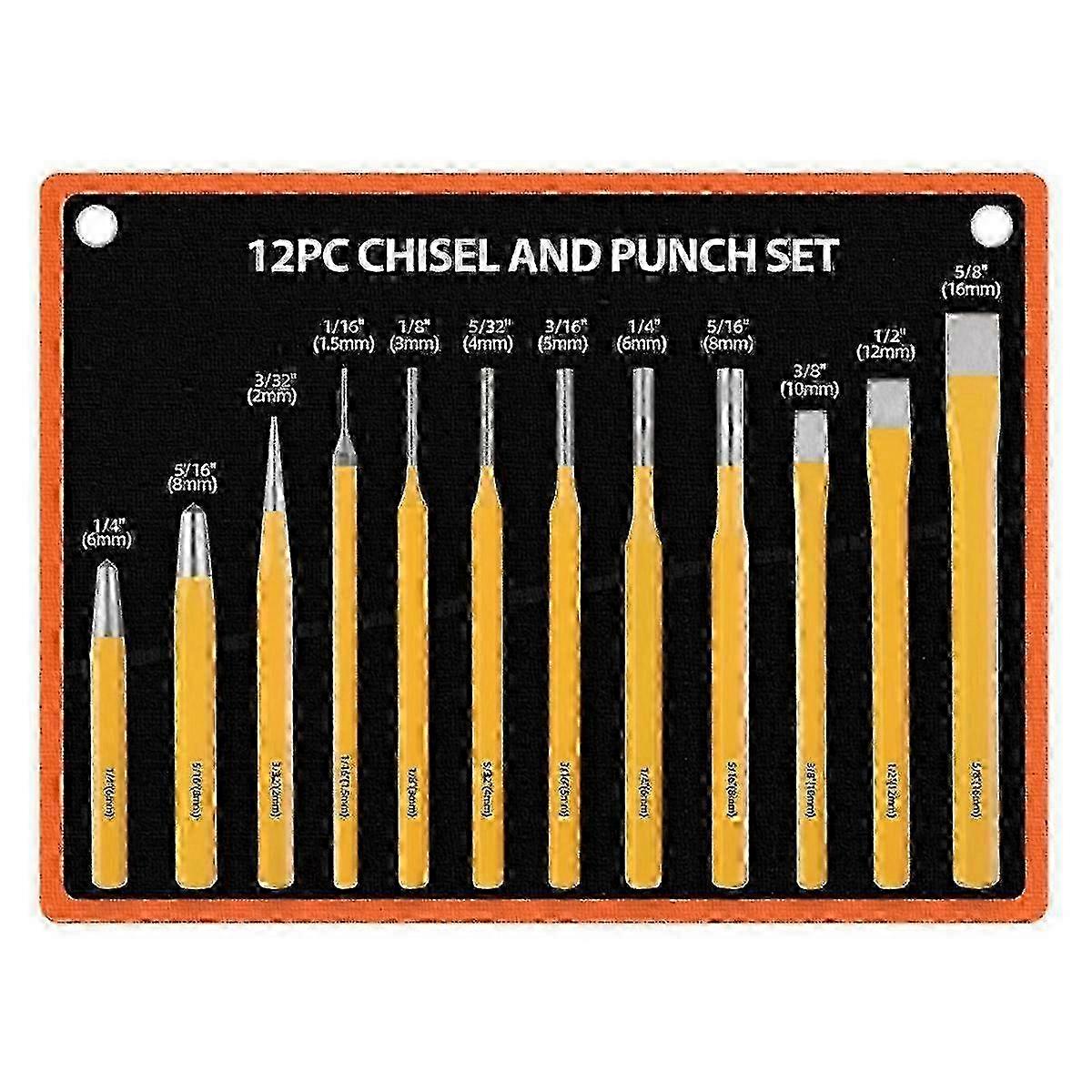 12-piece Punching Set Masonry Chisel Flat Cylinder Punching Set