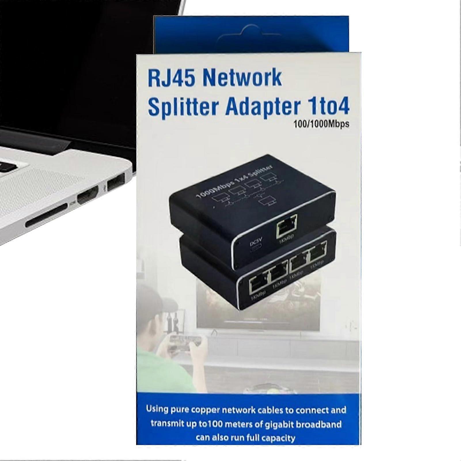 Router Splitter 1To4 Gigabit Adapter Cable Extender Network Adapter Coupler For Desktop PC TV Box Router