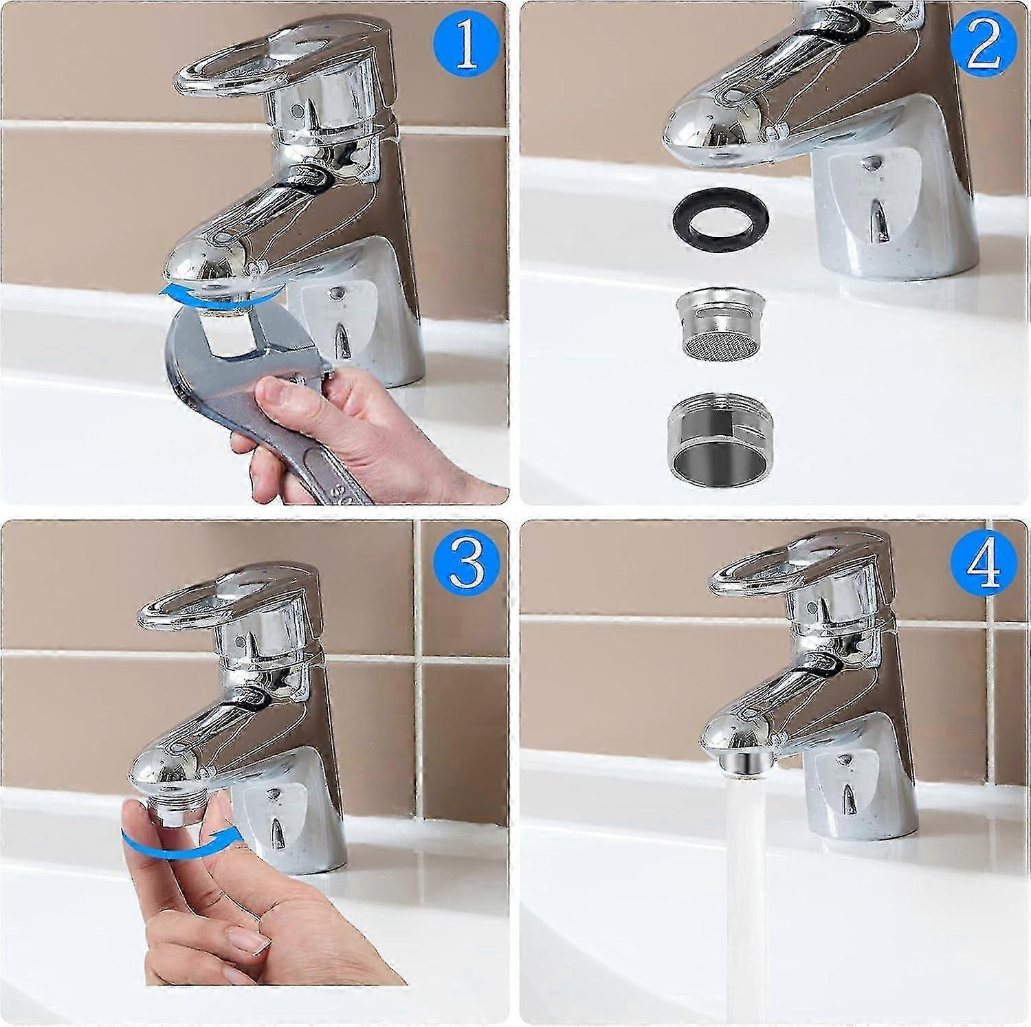 3 Pieces Water Saving Faucet Filter Faucet Accessories Diffuser Faucet Filter with Seal Gasket for Kitchen and Bathroom