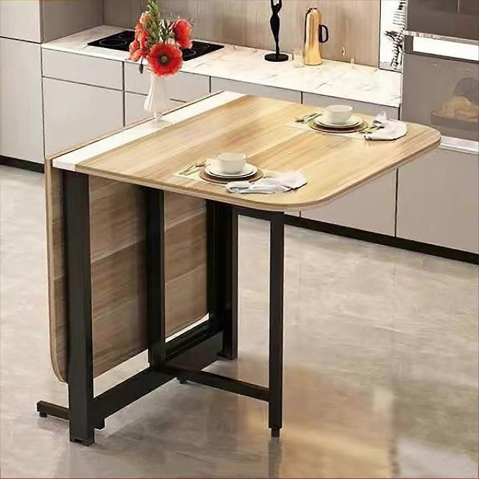 Expandable Drop Leaf Table 3Form Design SpaceSaving Wooden Foldable Kitchen Dining Table 100cm EBlack Shelf