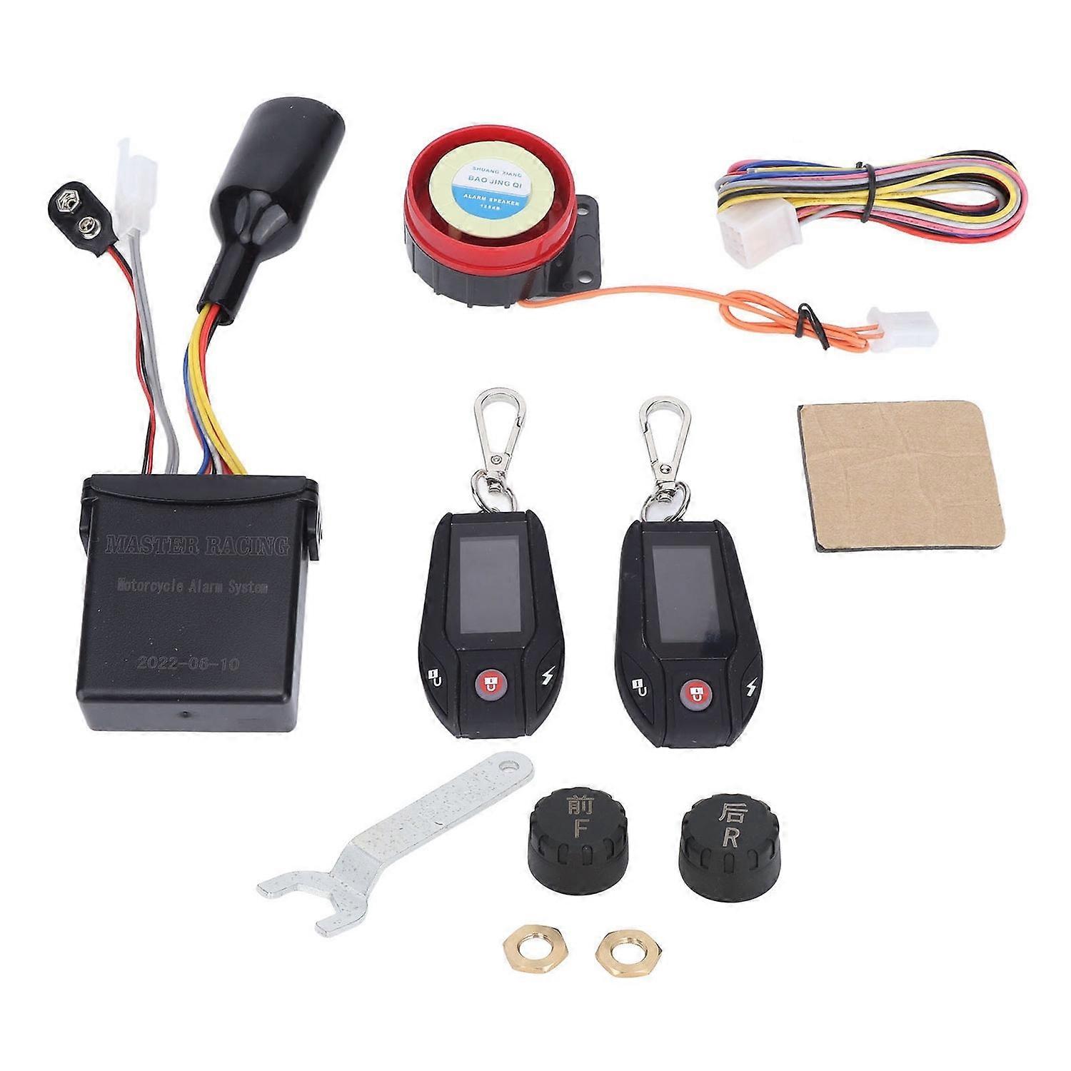 Motorcycle Alarm System PKE Sensing LCD Display Multifunction Anti Theft Device for ATV Offroad Vehi