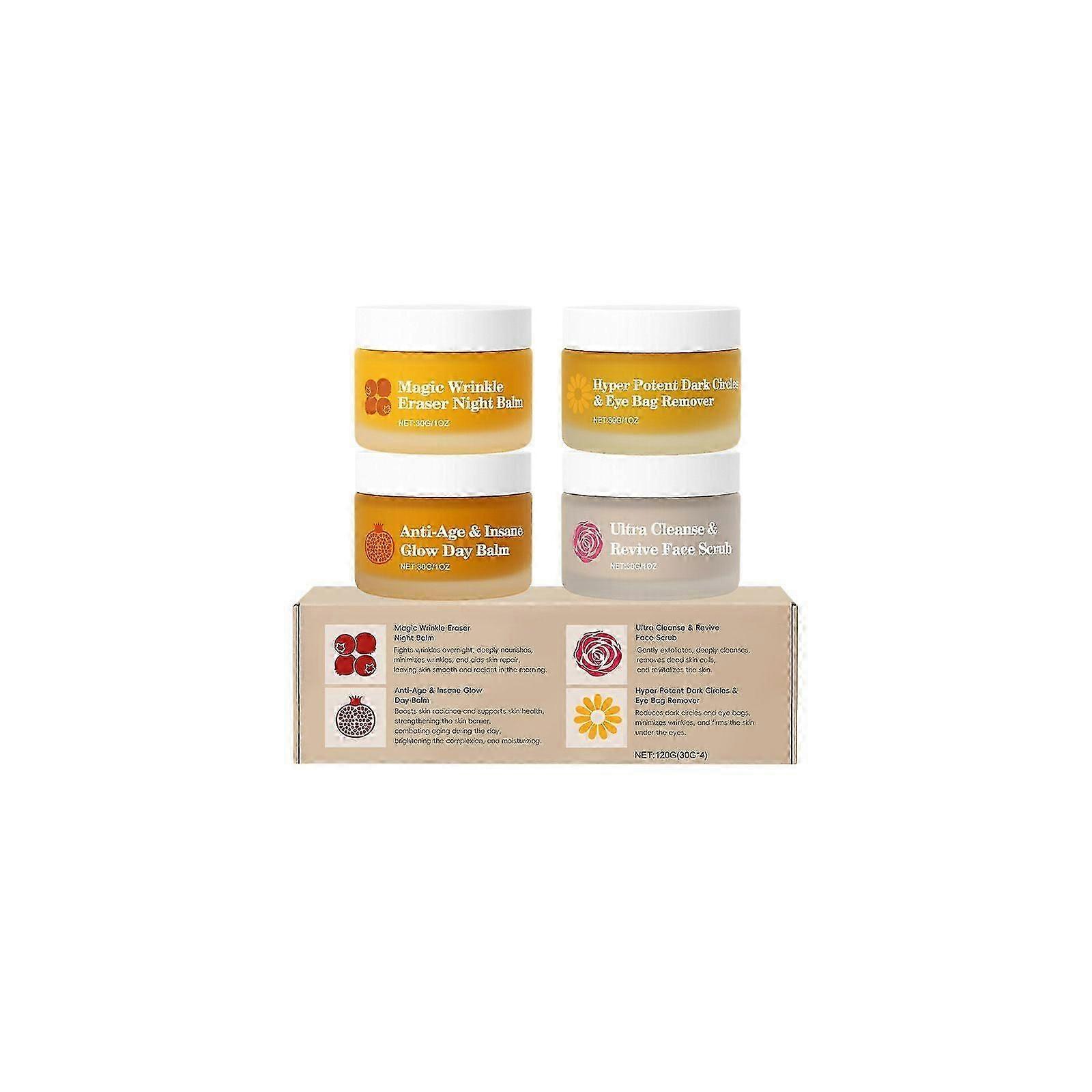 4-Piece Hydration Set with Mini Moisturiser and Eye Cream, Reduces Wrinkles and Dark Circles for a Glowing Day and Night