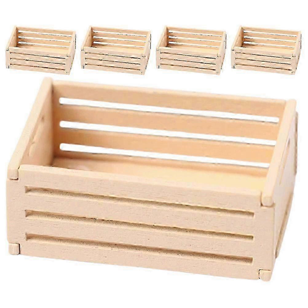 25Pcs Mini Wooden Crates for Dollhouse with Storage Function and Decoration3.80X2.60X1.50CMBeige SZRH