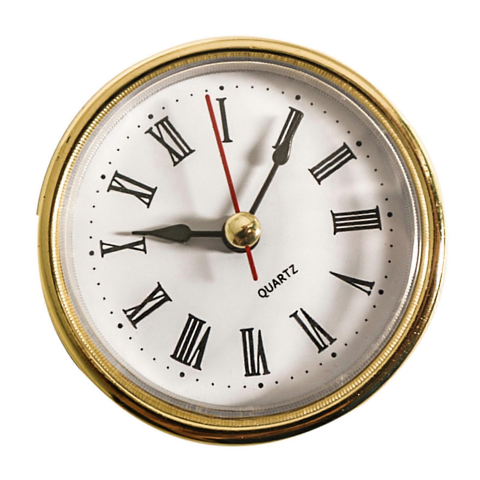 Small Clock Fit Up Miniature Round Metal Watch Dials with Roman Numerals for Crafts Projects Multicolor