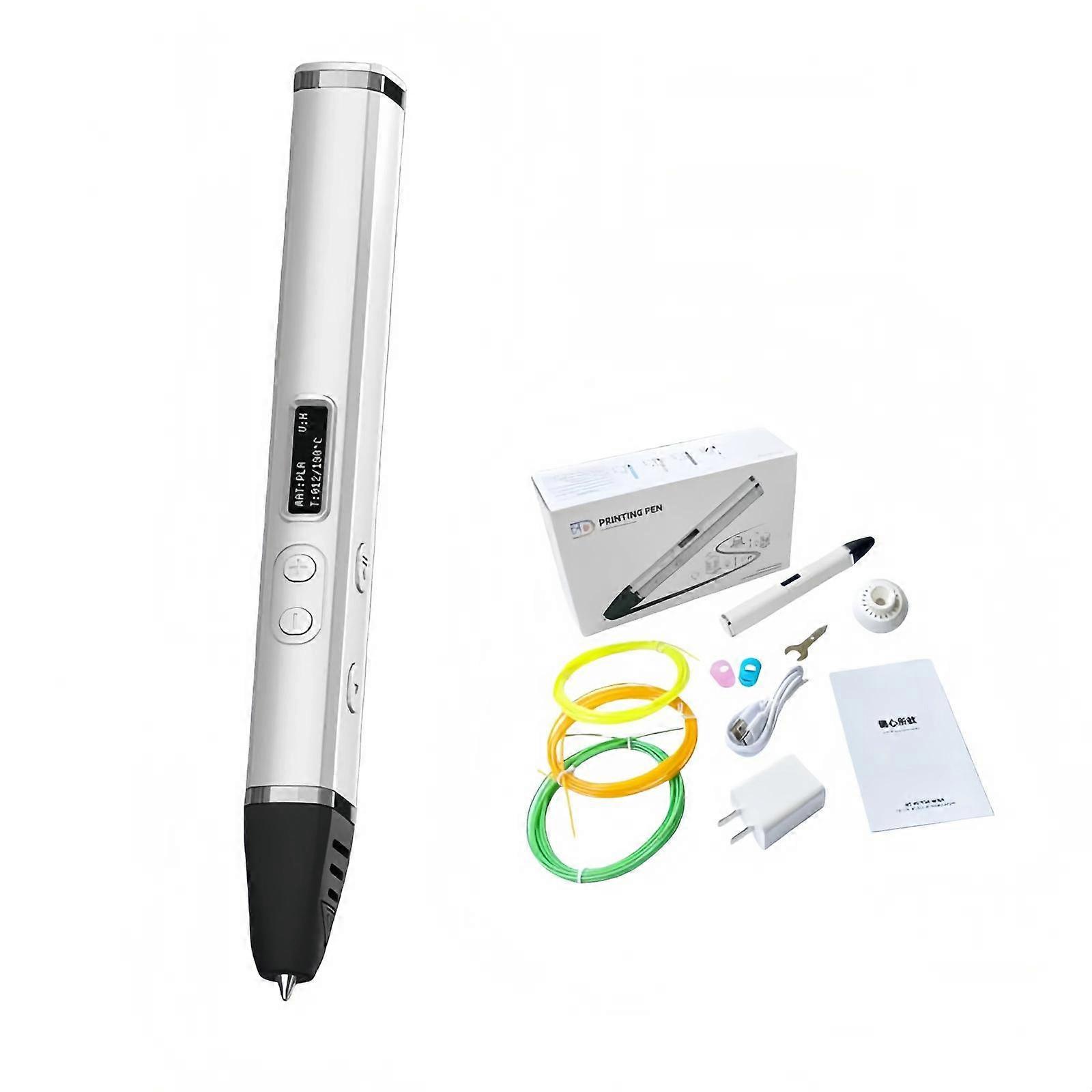 3D Printing Pen Kit With Detachable Body, HD OLED Screen & Precise Temperature Control – 3-Speed Adjustable
