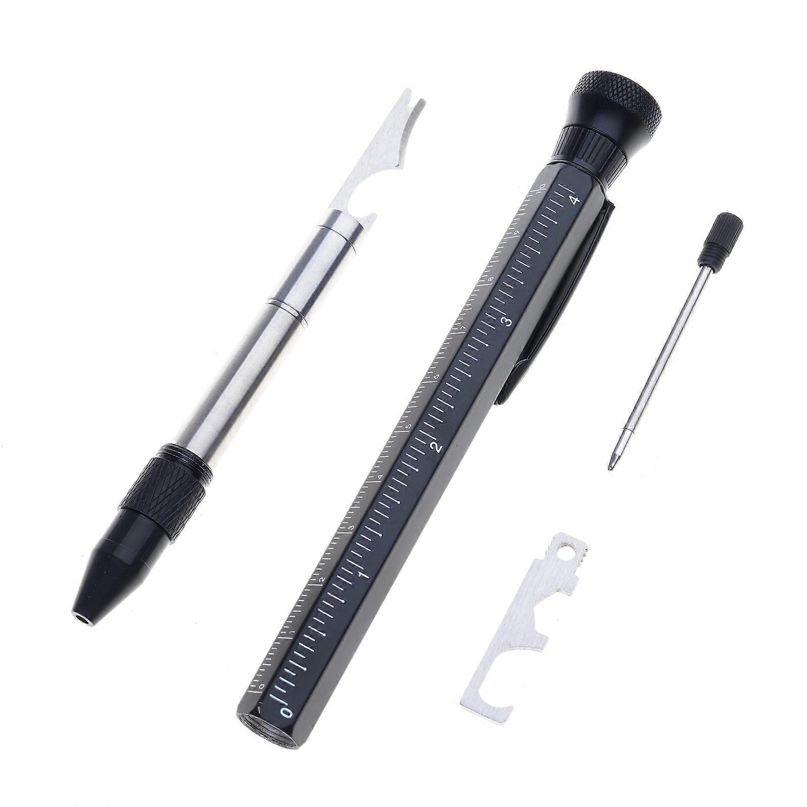 14 in 1 Multitool Pen with Built In LED Light Screwdrivers Scissors Ruler Bottle Opener Hex Wrenth for Outdoor Daily Use Multicolor