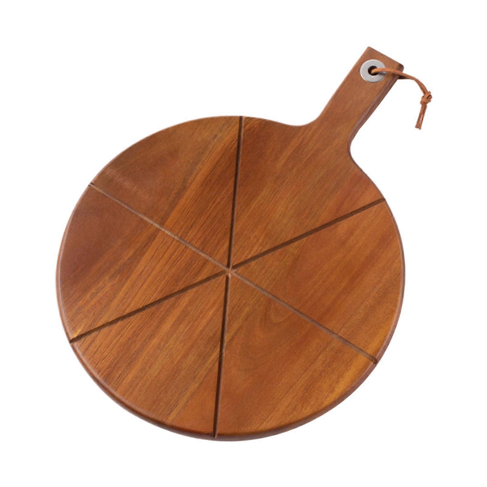 Wooden Pizza Peel and Cutting Board with Handle for Serving Pizza, Bread, Cheese and Meat