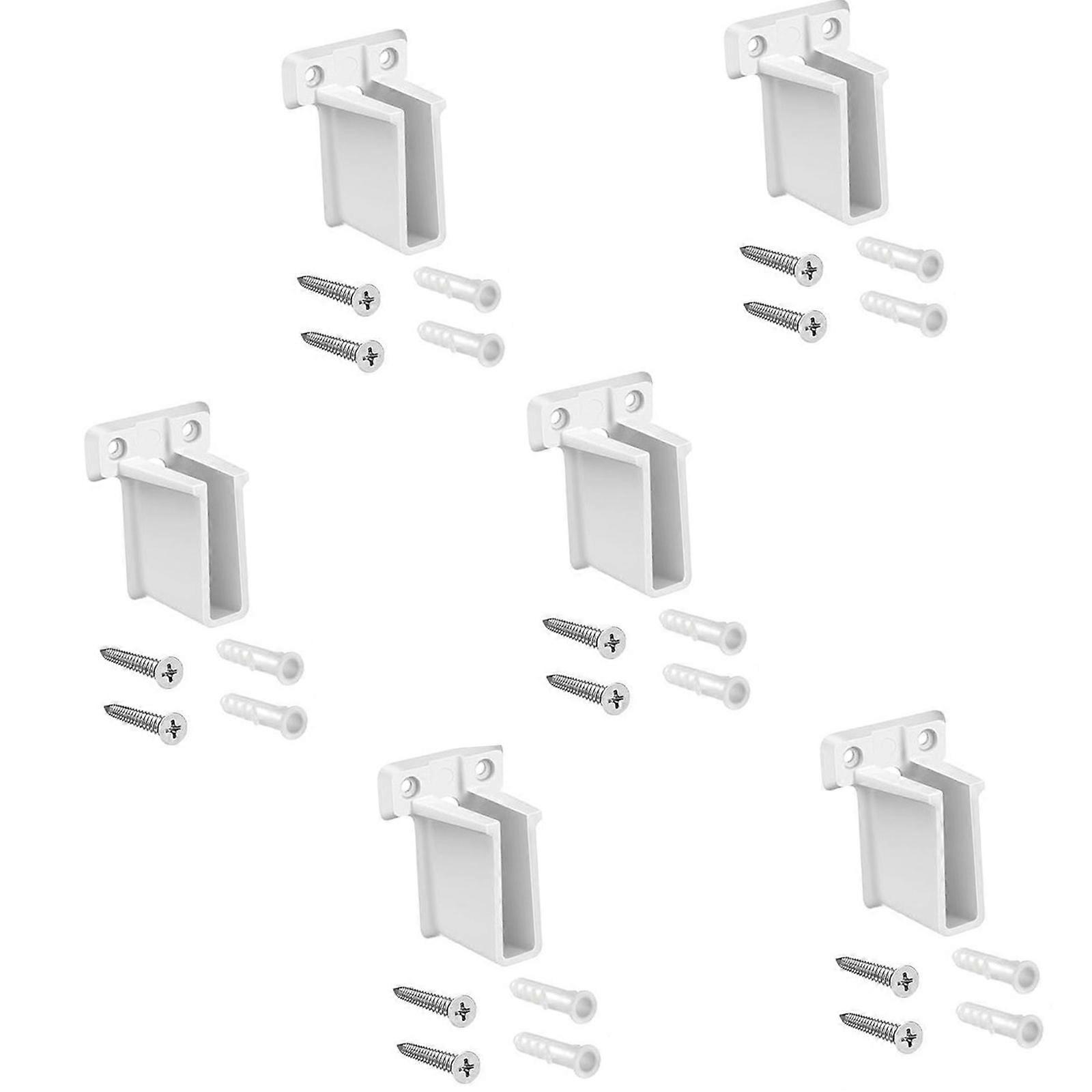 Pack of 6 Sturdy Plastic Wall Mount Brackets for Wire Shelving Systems With 12 Screws Secure Storage Shelf Support Multicolor
